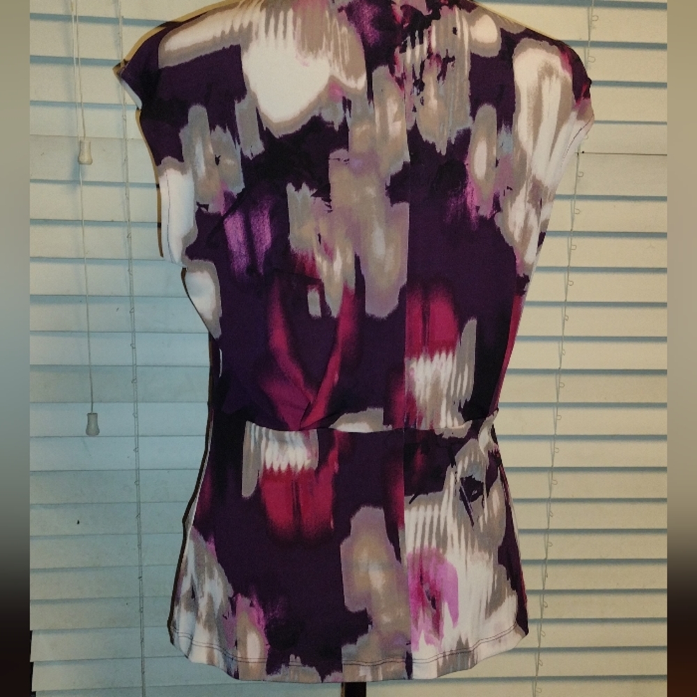 Calvin Klein short sleeve flowered w back zipper Size S - Picture 3 of 5